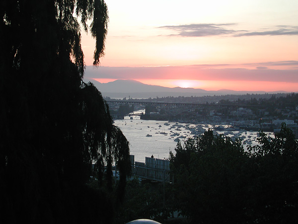 sunset on lake union