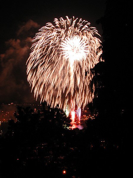 rainy fireworks